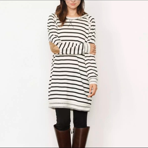 Sweaters - French Terry Elbow Patch Raglan Tunic